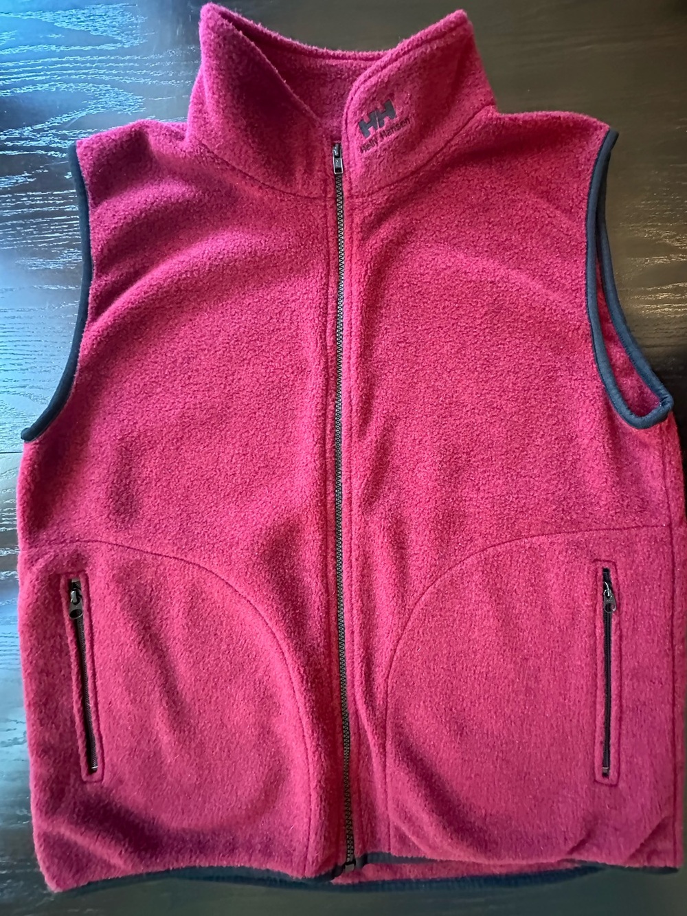 VTG Helly Hansen Deep Red Pile Fleece Full Zip Vest Mens Large Gorpcore Sherpa